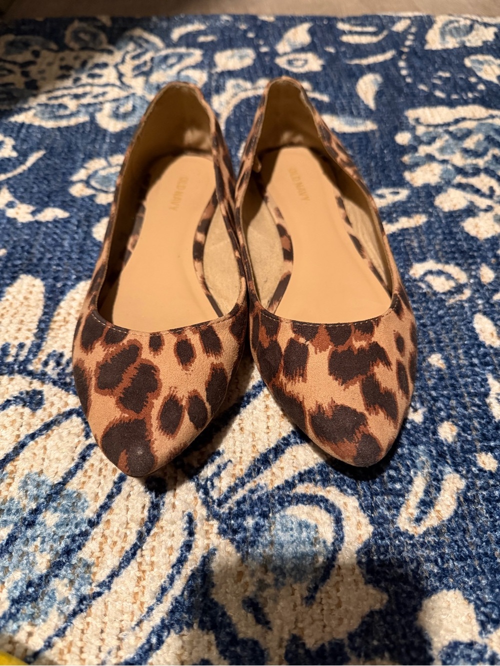 Old Navy Leopard Print Pointed-Toe Flats - Brown/Black